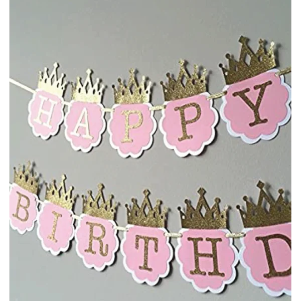 “Happy Birthday” Crown Banner