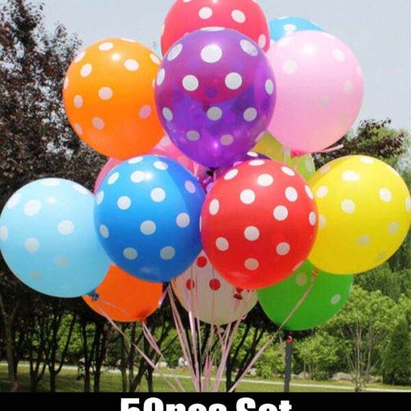 Polka Dot Balloon Mixed Color (50pcs set)