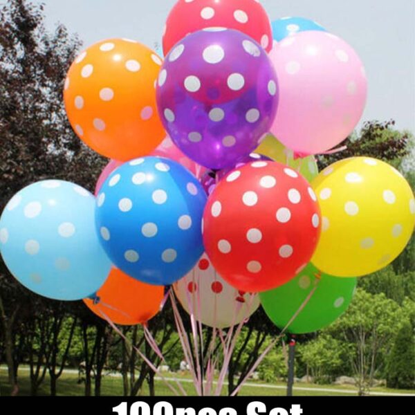 Polka Dot Balloon Mixed Color (100pcs set)