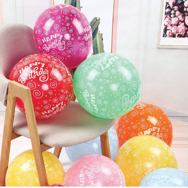 “HAPPY BIRTHDAY” Printed Balloon Mixed Color (Per pcs)