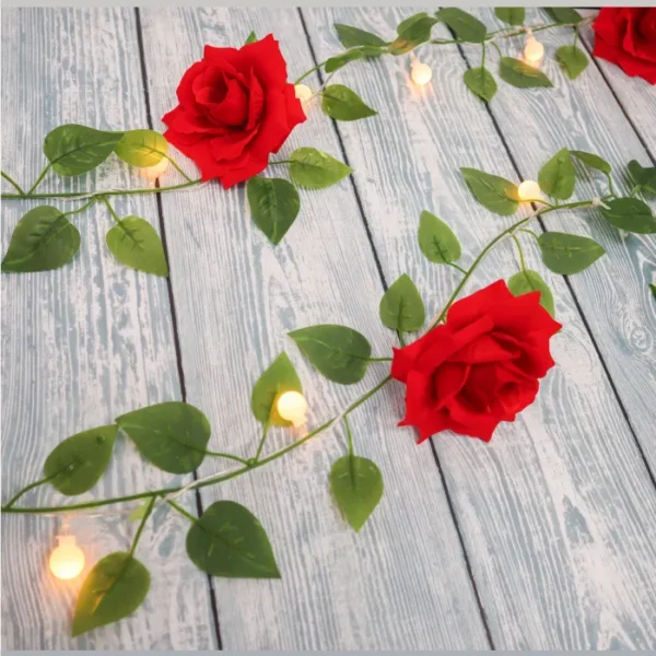 Red Rose & Leaf Light
